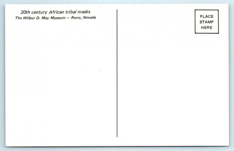 2 4X6 Postcards RENO, NV ~ AFRICAN TRIBAL MASK, HUNTING Wilbur D. May Museum