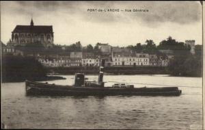 France Tug? Tugboat? Pont de L'Arche Vue Generale c1915 Postcard