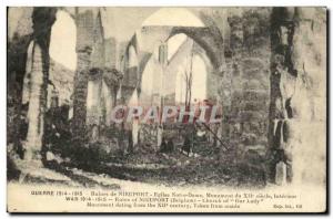 Old Postcard Ruins of Our Lady Militaria Nieuport