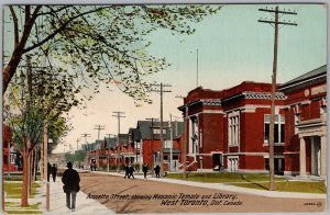 Annette Street Toronto Ontario Masonic Temple Library Canada 1915 Postcard H82