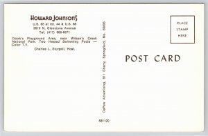 Artist Conception~Howard Johnson Motor Lodge Springfield MO~Vintage Postcard