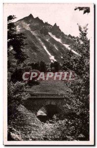 Old Postcard Mont Dore Peak Sabey seen from the Pont de Dore