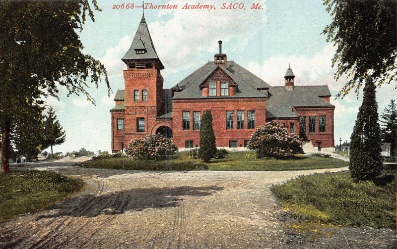 SACO MAINE~THORNTON ACADEMY-EXTERIOR VIEW~1910s POSTCARD