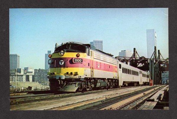 MA Mass MBTA Transit Train Railroad BOSTON Postcard Postcard Massachusetts