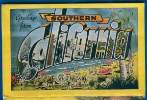 Salutacion Southern California ca souvenir travel postcard folder