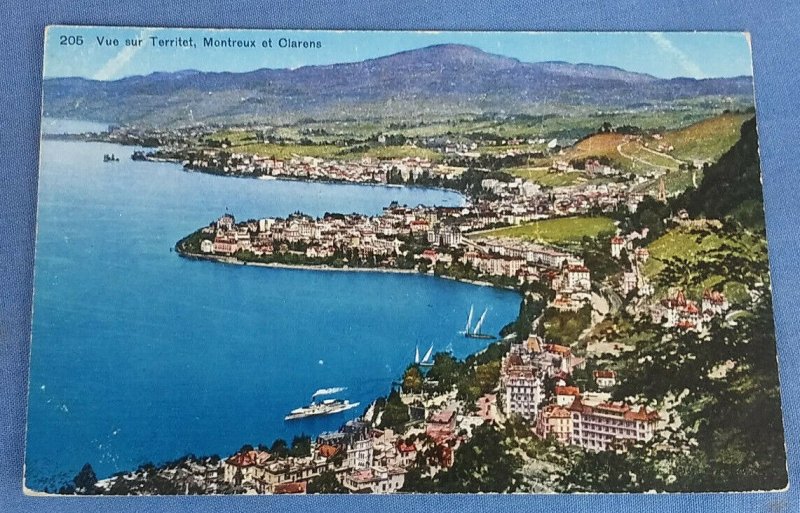 Vintage Postcard Vue Sur Territet , Montreux Et Clarens Switzerland   D1