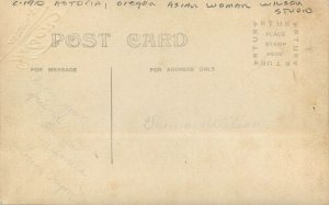Postcard RPPC Oregon Astoria C-1910 Asian Woman Wilson Studios 23-3875