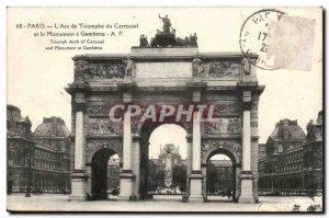 Old Postcard Paris Arc de Triomphe Carousel