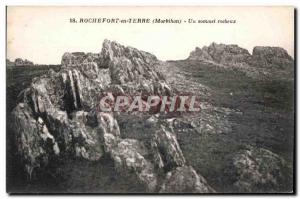 Old Postcard Rochefort en Terre (Morbihan) A rocky summit