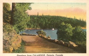 Vintage Postcard 1951 View Lakeside Greetings From Calabogie Ontario Canada CAN