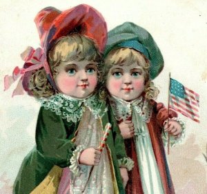 1889 Scott's Emulsion Scott & Browne Twin Girls U.S. Flag Quack Medicine P224