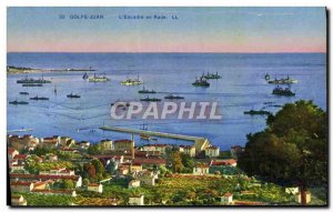 Old Postcard Golfe Juan L & # 39Escadre In Rade Boat