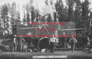 MN, Starbuck, Minnesota, RPPC, Charles Turnell Tile Ditcher Steam Traction,Photo