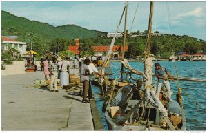 Native Sloop departing after a good day of bartering and selling,St. Thomas, ...