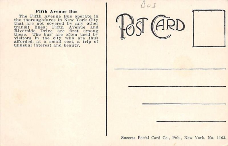 Fifth Avenue bus New York, USA Bus Unused 