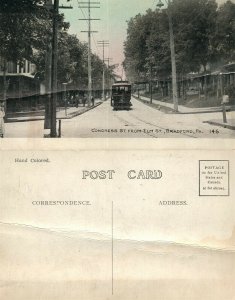 BRADFORD PA CONGRESS STREET FROM ELM STREET ANTIQUE POSTCARD