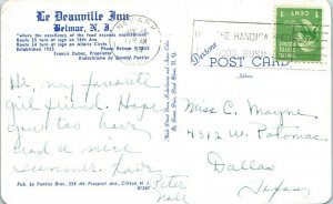 1940s Le Deauville Inn Belmar NJ Postcard