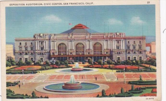 California San Francisco Exposition Auditorium Civic Center
