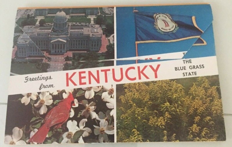1983 USED  POSTCARD SOUVENIR FOLDER GREETINGS FROM KENTUCKY 