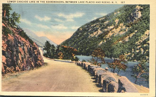 Lower Cascade Lake, Adirondacks, New York - pm 1949 - Linen