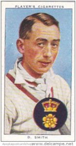 Player Cigarette Card Cricketers 1938 No 25 D Smith Derbyshire &  England