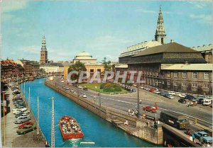 Postcard Modern Copenhagen Frederiksholms Kanal Boat