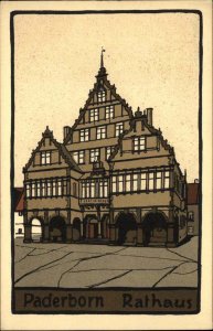 Paderborn Germany Rathaus Arts & Crafts or Art Deco c1915 Postcard