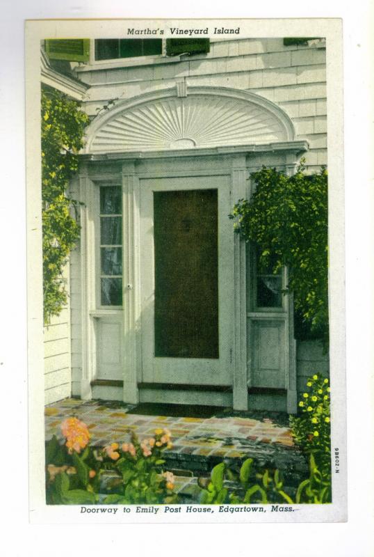 Martha's Vineyard, Emily Post House, Edgartown, Massachusetts unused Curteich PC