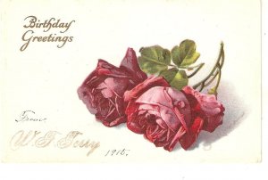 Catnerine Klein. Beaitigul roses Old vintage american greetings postcard