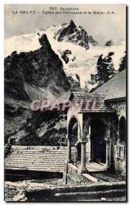 La Grave - Church Terrace and Meije - Old Postcard