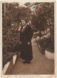 Clelia Garibaldi, Paternal Garden, Caprera, Italy, Vintage Sepia Postcard