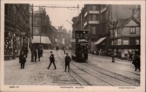 Halifax England Northgate Double Decker Trolley Car Vintage Real Photo Postcard