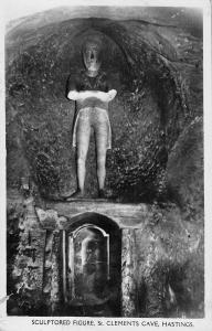 BR099933 sculptored figure st clements cave hastings real photo postcard  uk