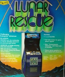 Lunar Rescue Arcade Flyer 1979 Original  Game Art Retro Classic 8.5 x 11 Retro