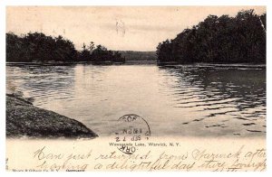 Postcard WATER SCENE Warwick New York NY AQ9547