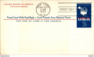 US Postal stationery 7c New York 1963