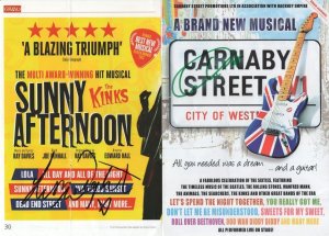 Sunny Afternoon The Kinks Carnaby Street 2x Hand Signed Folded Flyer s