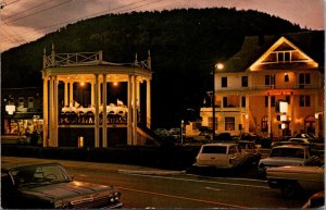 Band Concert at Floyd Bennett Memorial Park, Warrensburg NY Vintage Postcard Y51