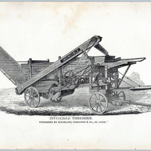 c1870s St Louis, MO Invincible Thresher Engraving Advertising 9.5 Implement 5Q