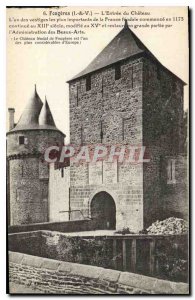 Old Postcard Fougeres I and V Entree du Chateau