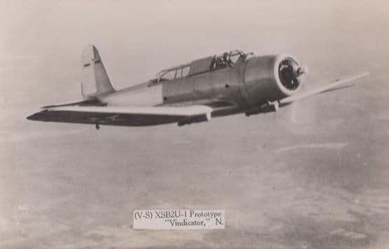 XSB2U-I Prototype Vindicator Bomber Plane Vintage Plain Back Postcard Old Photo