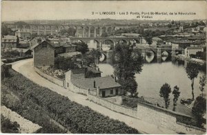 CPA LIMOGES - Les 3 Ponts Pont St-Martial de la Revolution et Viaduc (122406)