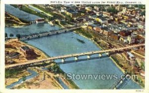 Birds Eye View of New Viaduct  - Ottumwa, Iowa IA  