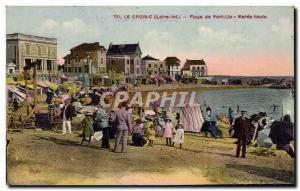 Old Postcard Croisic Beach of Port Lin Maree high