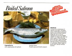 Boiled Salmon, A Taste of Scotland, Recipe