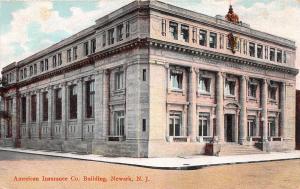 NEWARK NEW JERSEY AMERICAN INSURANCE BUILDING POSTCARD c1911