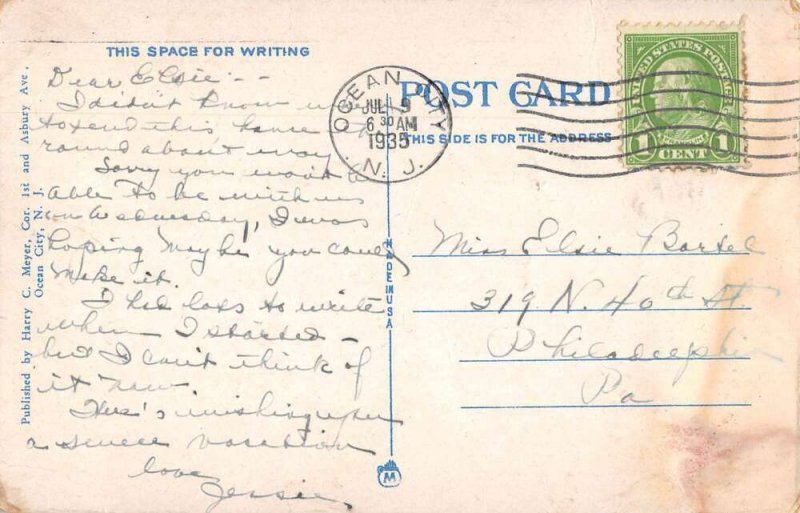 Ocean City New Jersey Large Letter Greetings Vintage Postcard AA51000