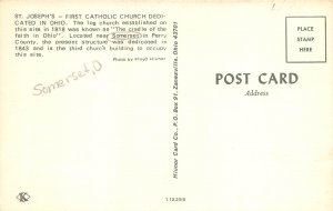 Somerset Ohio 1960s Postcard St Joseph's Catholic Church 