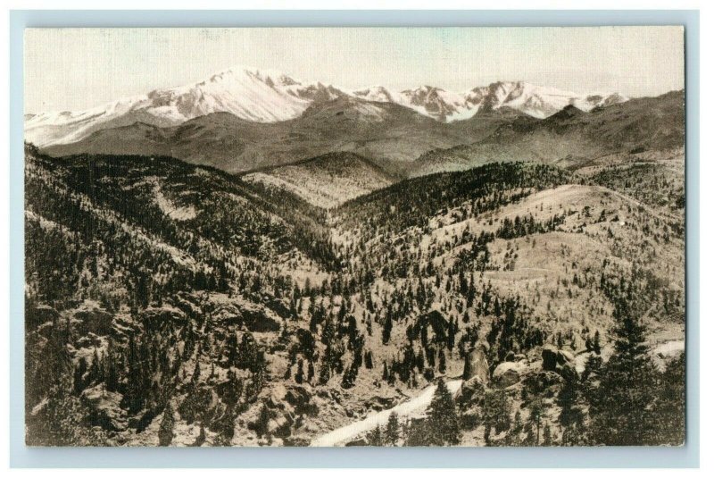 C.1910 Pikes Peak Auto Highway CO Hand Colored Postcard F63