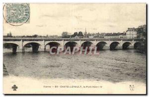 Chatellerault Old Postcard Henri IV bridge